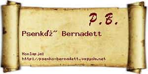 Psenkó Bernadett névjegykártya